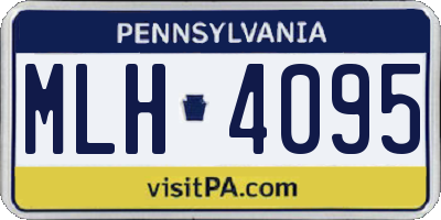 PA license plate MLH4095