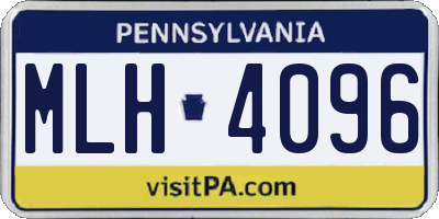 PA license plate MLH4096