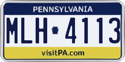 PA license plate MLH4113