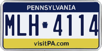 PA license plate MLH4114