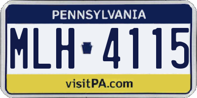 PA license plate MLH4115