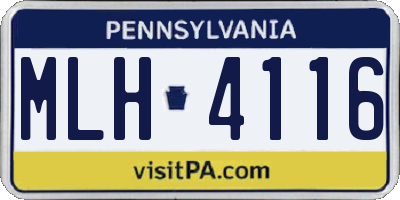 PA license plate MLH4116