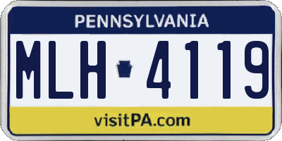 PA license plate MLH4119
