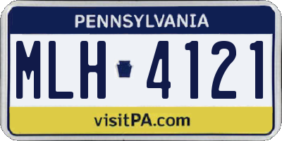 PA license plate MLH4121