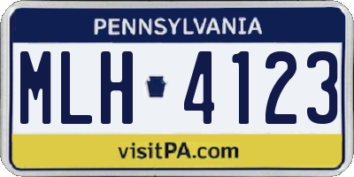 PA license plate MLH4123