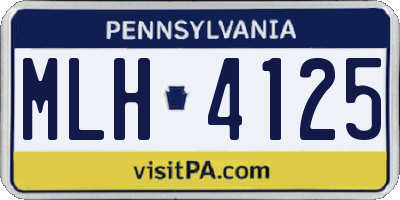 PA license plate MLH4125