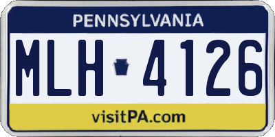 PA license plate MLH4126