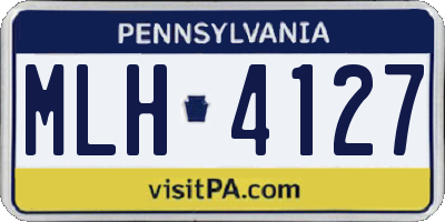 PA license plate MLH4127