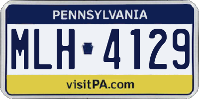 PA license plate MLH4129