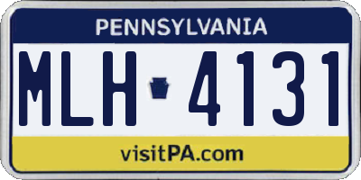 PA license plate MLH4131