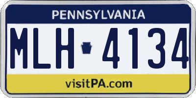 PA license plate MLH4134