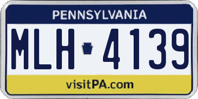 PA license plate MLH4139