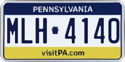 PA license plate MLH4140