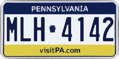 PA license plate MLH4142