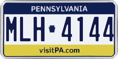 PA license plate MLH4144