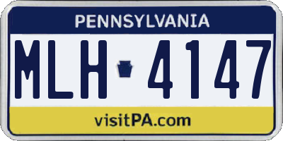 PA license plate MLH4147