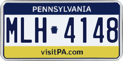 PA license plate MLH4148