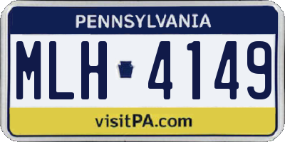 PA license plate MLH4149
