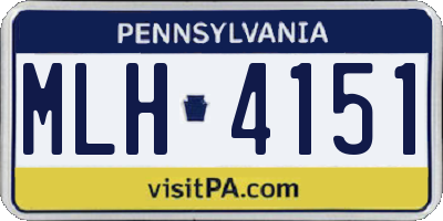 PA license plate MLH4151