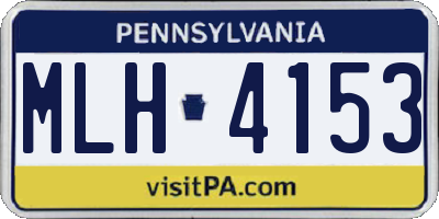 PA license plate MLH4153
