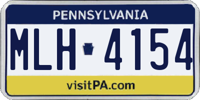 PA license plate MLH4154