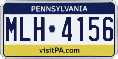 PA license plate MLH4156
