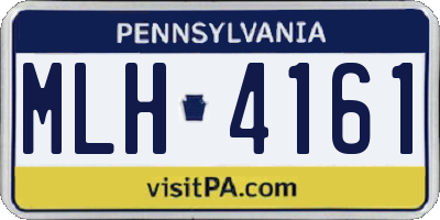 PA license plate MLH4161