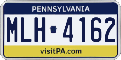 PA license plate MLH4162