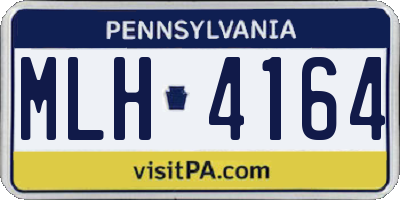 PA license plate MLH4164