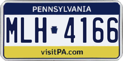 PA license plate MLH4166