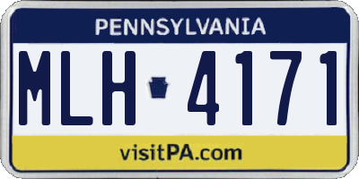 PA license plate MLH4171
