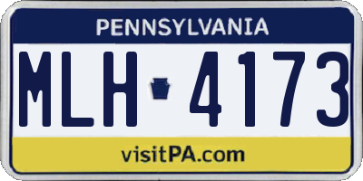 PA license plate MLH4173