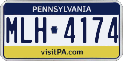 PA license plate MLH4174