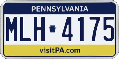 PA license plate MLH4175