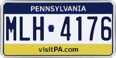 PA license plate MLH4176