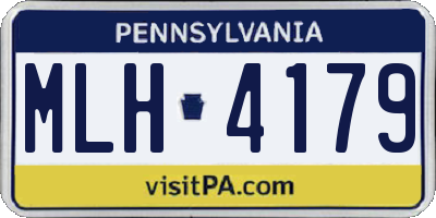 PA license plate MLH4179