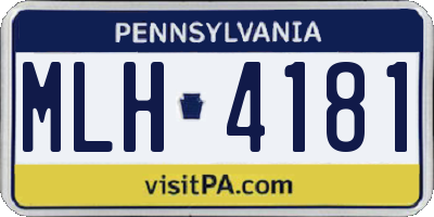 PA license plate MLH4181