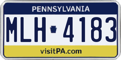 PA license plate MLH4183