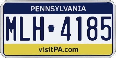 PA license plate MLH4185