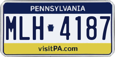 PA license plate MLH4187