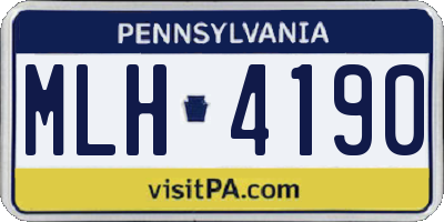 PA license plate MLH4190