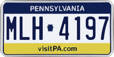 PA license plate MLH4197