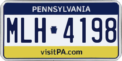PA license plate MLH4198