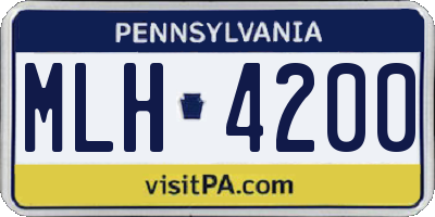 PA license plate MLH4200