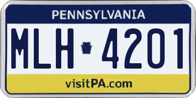 PA license plate MLH4201