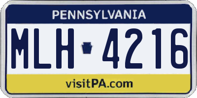 PA license plate MLH4216