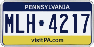 PA license plate MLH4217