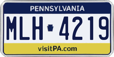 PA license plate MLH4219