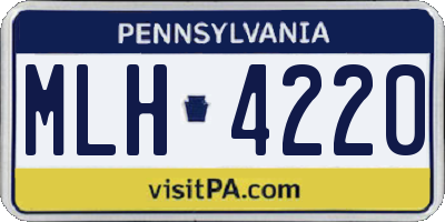 PA license plate MLH4220