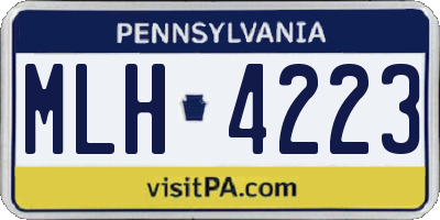 PA license plate MLH4223
